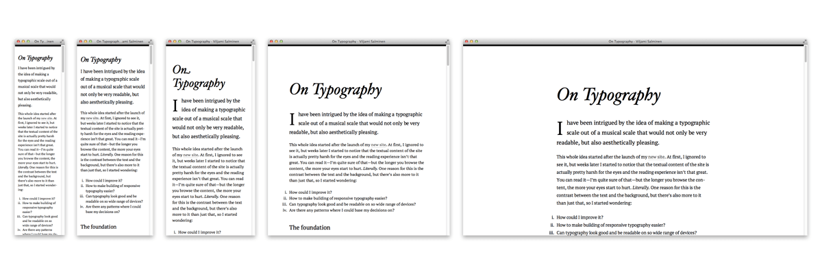Template viewed at different widths