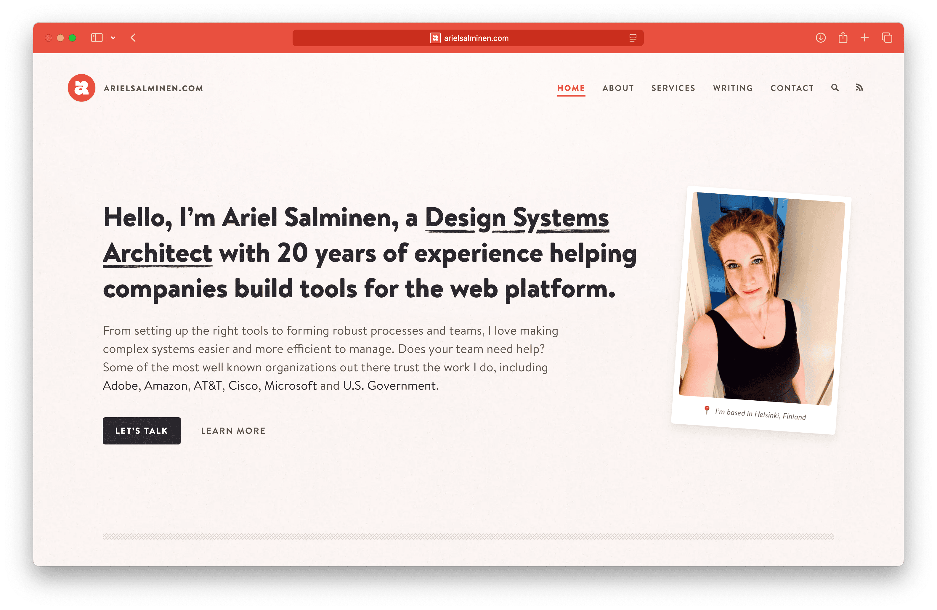 Screenshot of the 10th oteration of arielsalminen.com.