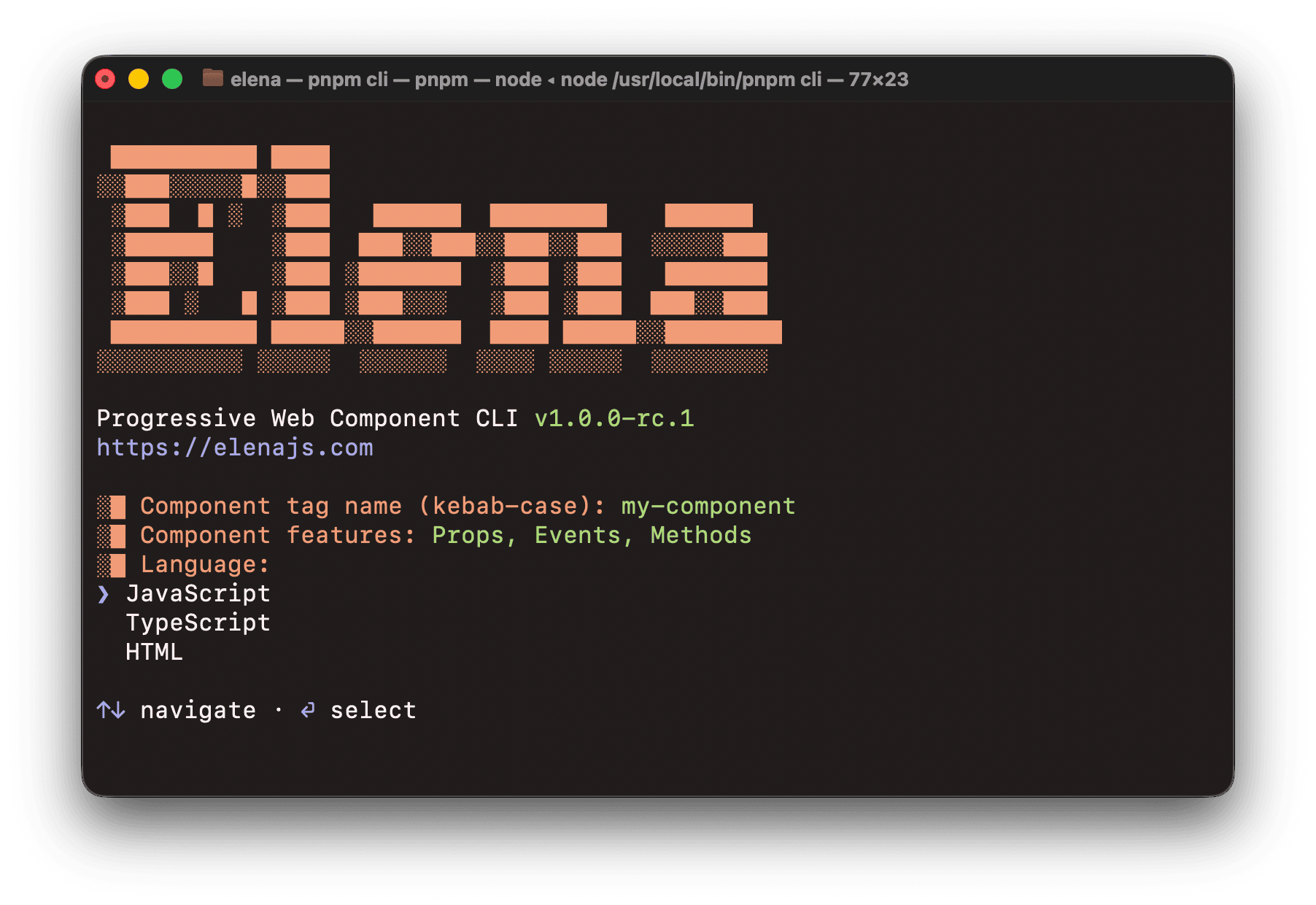 Elena comman line interface
