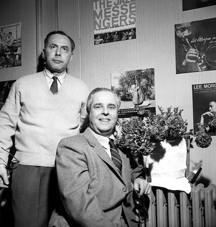 Co-founder of Blue Note Records Alfred Lion and photographer Francis Wolff.