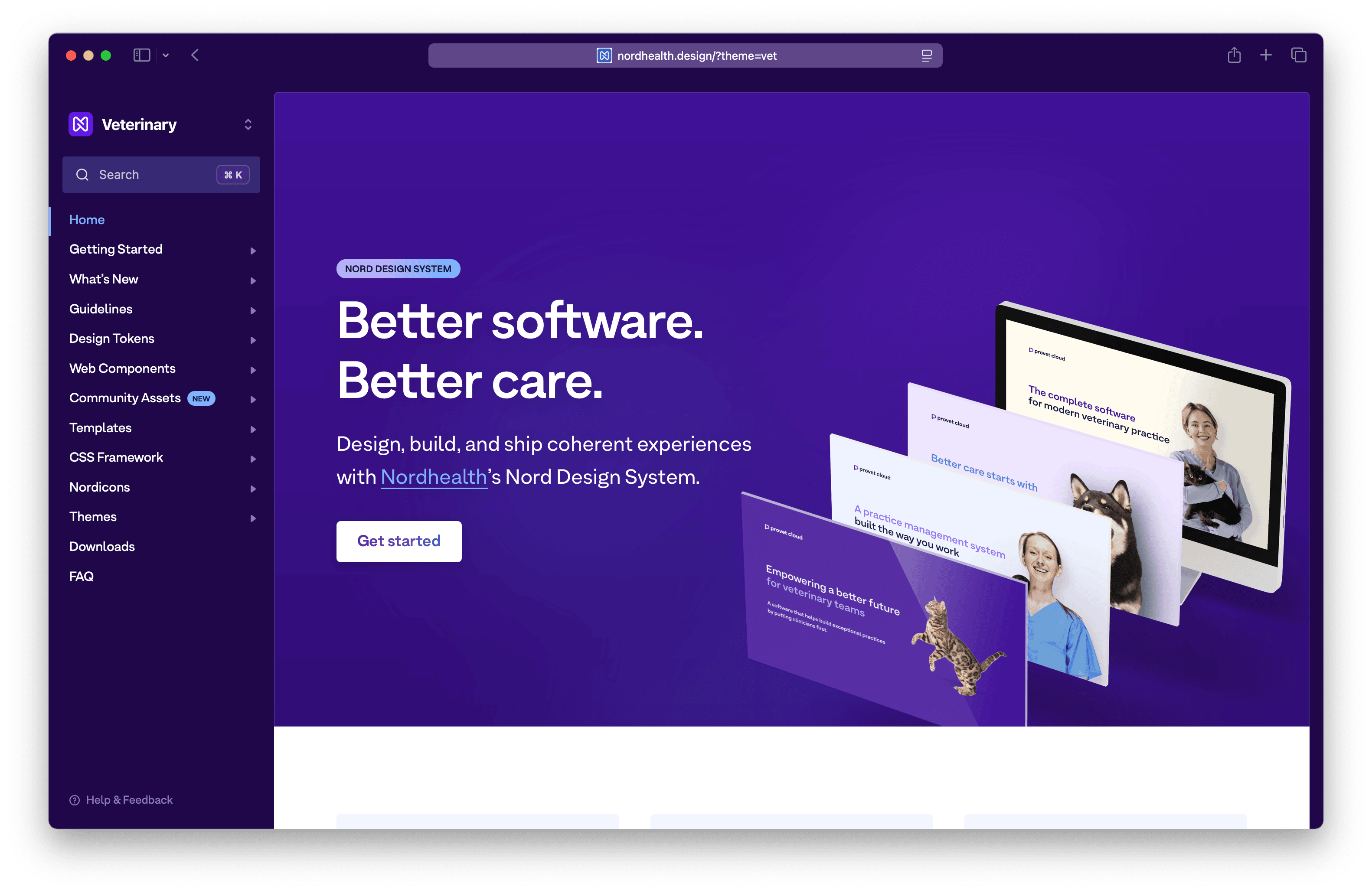 Screenshot of the version 4.0 of Nord Design System.