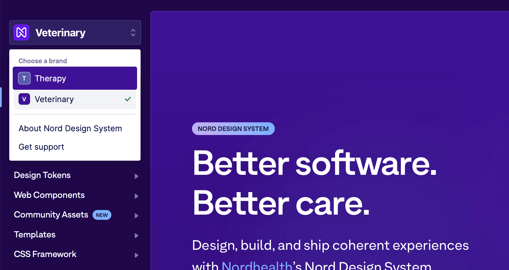 Screenshot of the version 4.0 of Nord Design System.