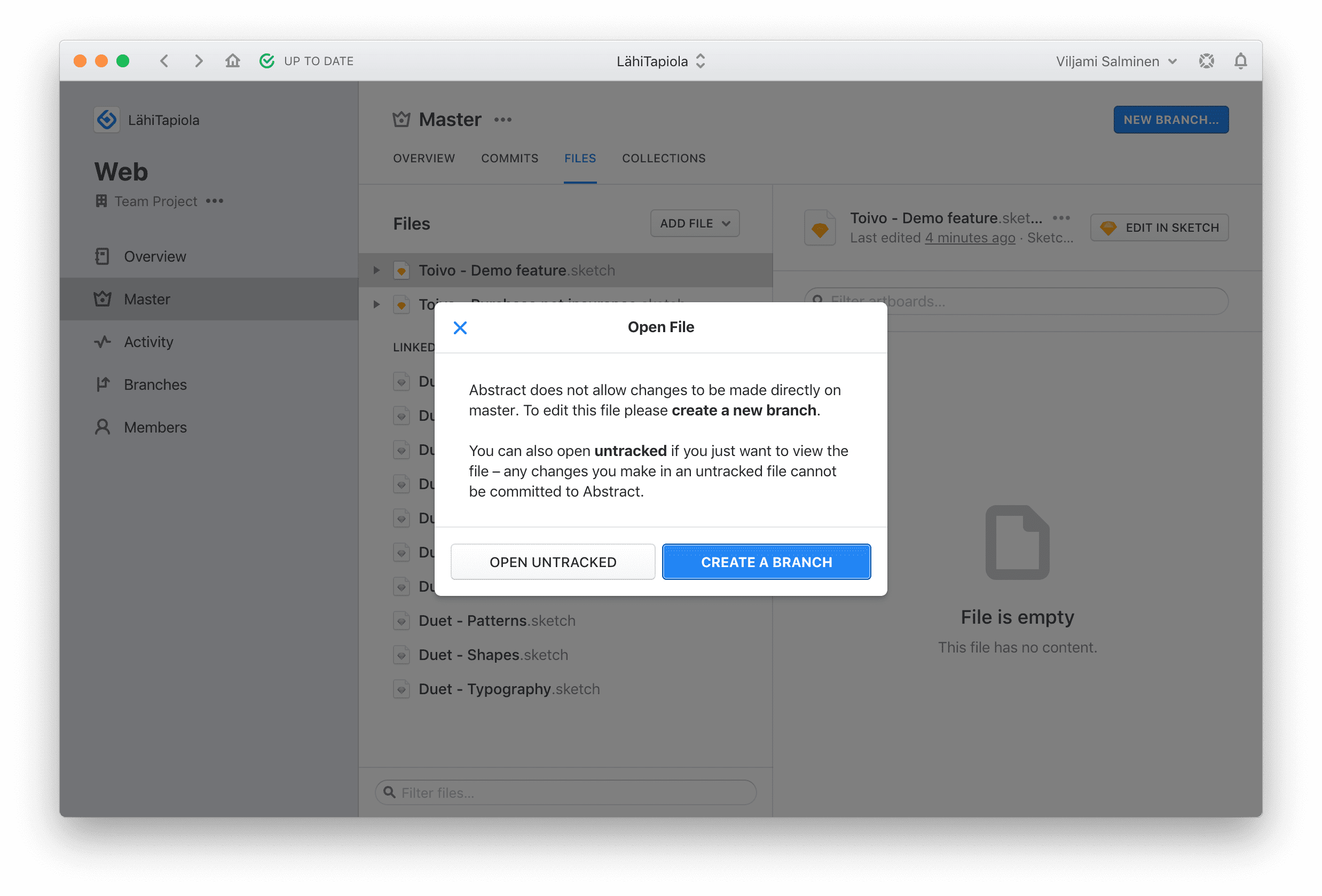 Edit a file in Abstract