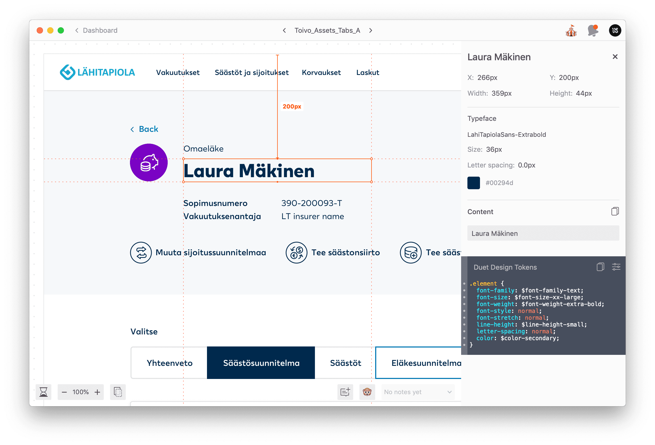 Zeplin’s interface