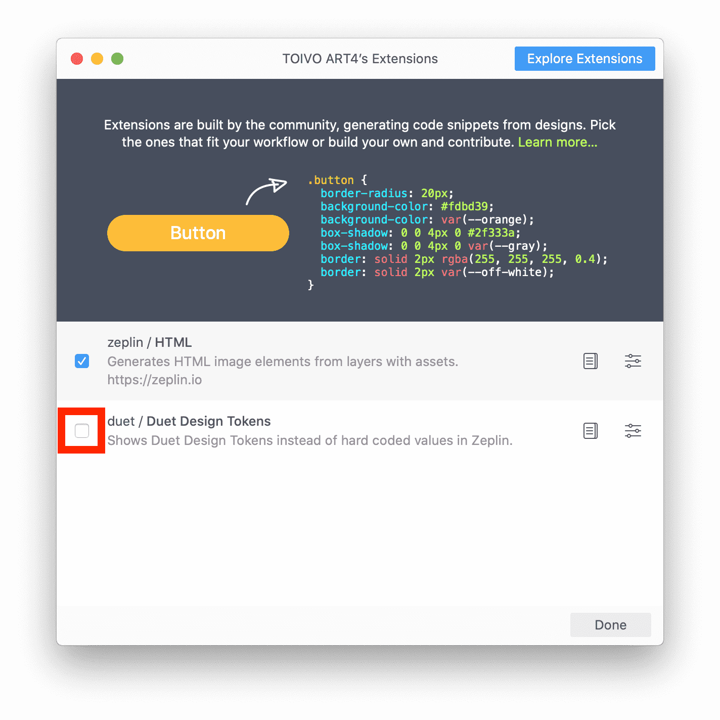 Zeplin’s interface